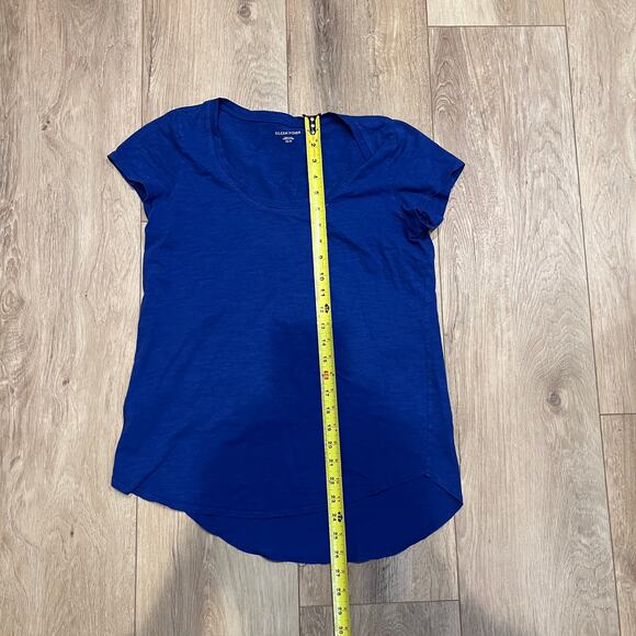 EILEEN FISHER Women's Scoop Neck Short Sleeves Top Size XS In Blue - Picture 3 of 7